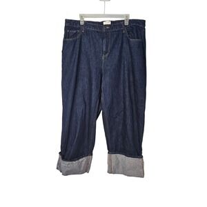 Kate Spade x Target Straight Leg Wide Cuff Denim Jeans High Rise Juniors Size 17